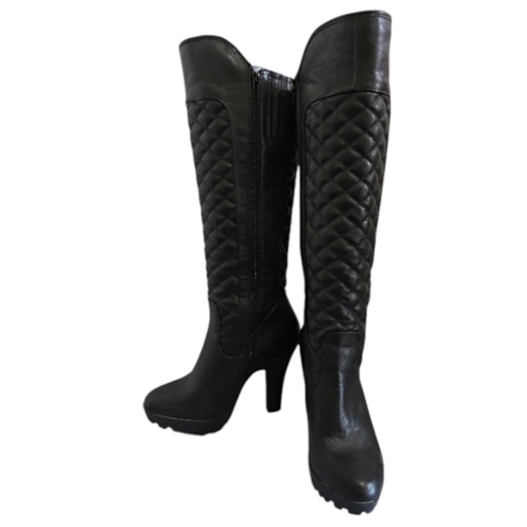 Black WILD DIVA Lug Platform Boots 7.5 - Picture 1 of 6